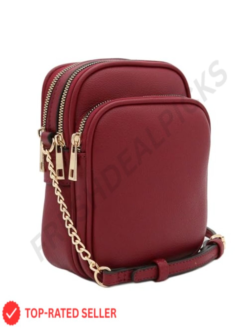 Faux Leather Crossbody Bag with Adjustable Strap Multi Pocket